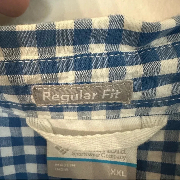 Columbia Men’s Short Sleeve Regular Fit Checkered Button Up Shirt Sz XXL GUC - Picture 5 of 8